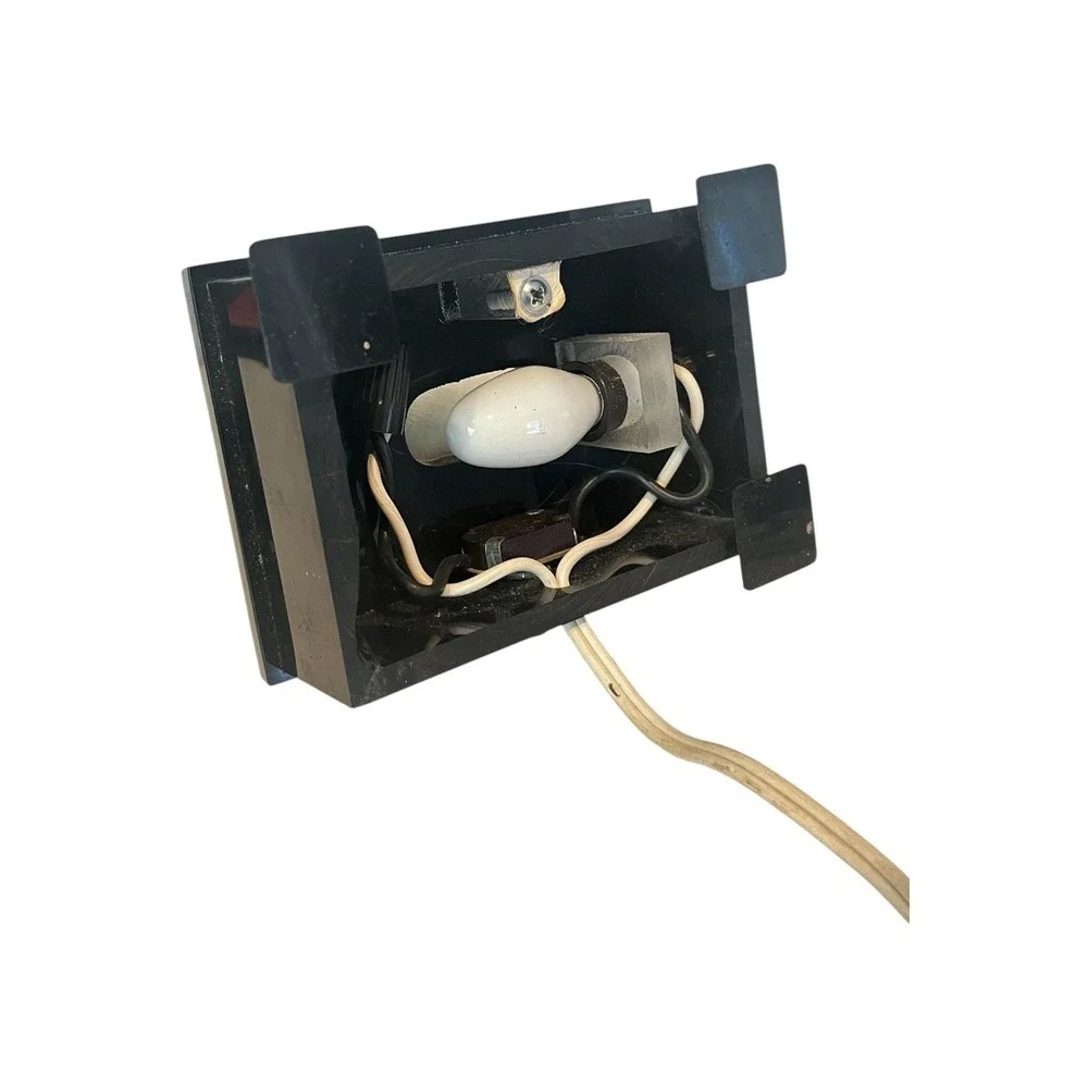 Vintage Lucite MCM Retro Art Deco Encased Rose Lamp Night Light Switch Plug In